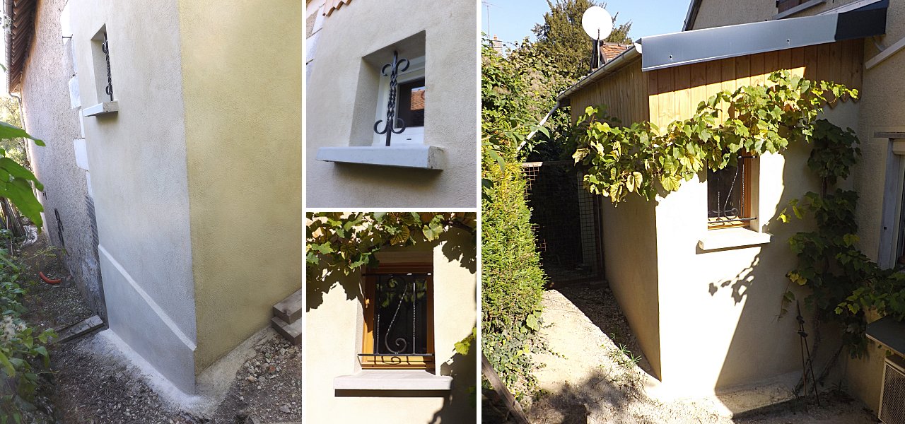 Enduit traditionnel sur extension de maison